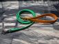 Preview: Führleine zweifarbig , 13 mm , 150 cm , Biothane Emerald Grün und Burnt Orange , Hardware Silber
