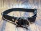 Preview: Mitwachsendes Halsband , 16 mm , 32 - 44 cm , Biothane Schwarz , Hardware Silber