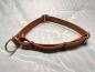 Preview: Mitwachsendes Halsband , 25 mm , 38 - 55 cm , Biothane Hellbraun , Hardware Silber