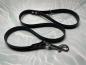 Preview: Führleine einfarbig , 19 mm , 100 cm , Biothane Schwarz , Hardware Silber