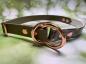 Preview: Zugstopphalsband zweifarbig , 19 mm , 47 cm , Biothane Military Olive - UV Biothane Dog Camouflage , Hardware vernickelter Stahl roségold