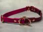 Preview: Zugstopphalsband verstellbar mit Schnalle , zweifarbig , 19 mm , 46-53 cm , Biothane Magenta Rosa und Weinrot , Hardware Roségold
