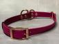 Preview: Zugstopphalsband verstellbar mit Schnalle , zweifarbig , 19 mm , 46-53 cm , Biothane Magenta Rosa und Weinrot , Hardware Roségold