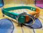Preview: Zugstopphalsband zweifarbig , 16 mm , 38 cm , Biothane Emerald Grün und Burnt Orange , Hardware vernickelter Stahl silber
