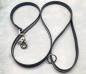 Preview: Führleine einfarbig , 16 mm , 130 cm , Biothane Schwarz reflektierend , Hardware Silber
