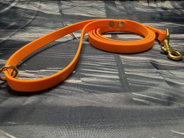 Führleine einfarbig , 13 mm , 150 cm , Biothane Peach, Hardware Messing