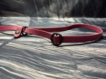 Preview: Retrieverleine einfarbig , 13 mm , 150 cm , Biothane Weinrot , Hardware Schwarz