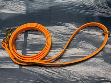 Preview: Führleine einfarbig , 13 mm , 150 cm , Biothane Peach, Hardware Messing