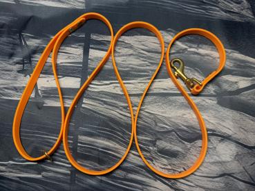 Preview: Führleine einfarbig , 13 mm , 150 cm , Biothane Peach, Hardware Messing