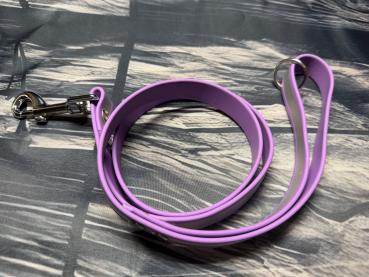 Preview: Führleine einfarbig , 19 mm , 100 cm , Biothane Amethyst Orchid reflektierend , Hardware Silber