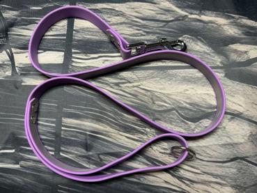 Preview: Führleine einfarbig , 19 mm , 100 cm , Biothane Amethyst Orchid reflektierend , Hardware Silber