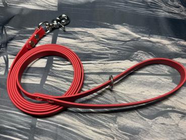 Preview: Führleine einfarbig , 13 mm , 200 cm , Biothane Crimson Red , Hardware Silber