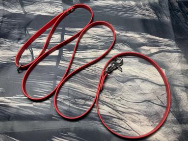 Preview: Führleine einfarbig , 13 mm , 200 cm , Biothane Crimson Red , Hardware Silber