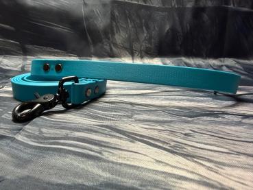 Führleine einfarbig , 19 mm , 200 cm , Biothane Lagune , Hardware Schwarz