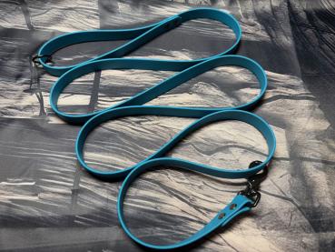 Preview: Führleine einfarbig , 19 mm , 200 cm , Biothane Lagune , Hardware Schwarz