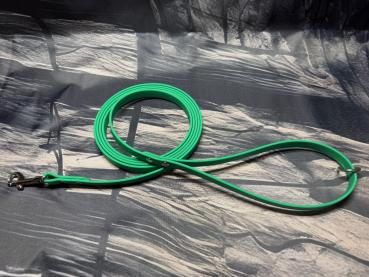 Preview: Führleine einfarbig , 13 mm , 200 cm , Biothane Emerald Green , Hardware Silber