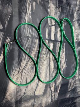 Preview: Führleine einfarbig , 13 mm , 200 cm , Biothane Emerald Green , Hardware Silber