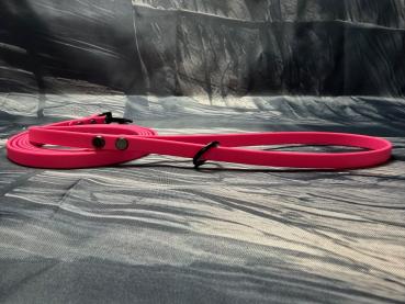 Führleine einfarbig , 9 mm , 200 cm , Biothane Passion Pink , Hardware schwarz