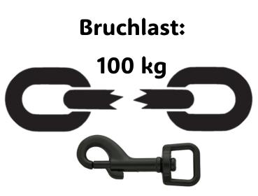 Preview: Führleine Zweifarbig , 13 mm , 200 cm , Biothane Schwarz und Sage Green , Hardware schwarz