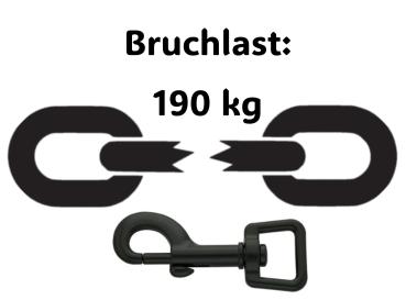 Preview: Führleine zweifarbig , 16 mm , 100 cm , Biothane Taupe und Schwarz , Hardware Schwarz