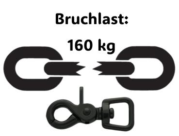 Führleine zweifarbig , 16 mm , 150 cm , Biothane Schwarz und Apple Green , Hardware Schwarz