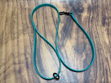 Preview: Führleine einfarbig , 13 mm , 100 cm , Biothane Teal , Hardware Schwarz