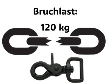 Preview: Führleine einfarbig , 19 mm , 200 cm , Biothane Lagune , Hardware Schwarz