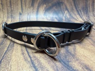 Mitwachsendes Halsband , 19 mm , 42 - 57 cm , Biothane Navy Blue , Hardware Roségold