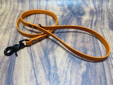 Führleine einfarbig , 13 mm , 100 cm , Biothane Burnt Orange , Hardware Schwarz