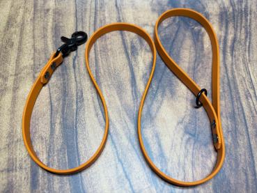 Preview: Führleine einfarbig , 13 mm , 100 cm , Biothane Burnt Orange , Hardware Schwarz