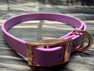 Schnallenhalsband , 16 mm , 36 - 44 cm , Biothane Amethyst Orchid , Hardware Roségold