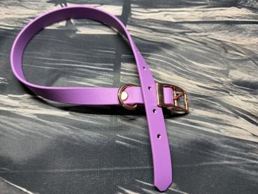 Preview: Schnallenhalsband , 16 mm , 36 - 44 cm , Biothane Amethyst Orchid , Hardware Roségold