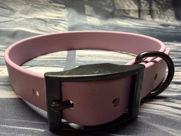 Schnallenhalsband , 19 mm , 32 - 40 cm , Biothane Marvelous Mauve , Hardware Schwarz