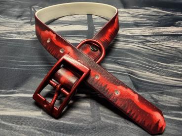 Preview: Schnallenhalsband , 19 mm , 36 - 44 cm , Biothane UV-Biothane Northern Light red , Hardware Galaxy Red