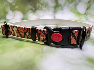 Verstellbares Halsband mit Klickverschluss , einfarbig , 19 mm , 34 - 49 cm , Biothane UV Biothane Squirrel and Deer , Hardware Schwarz