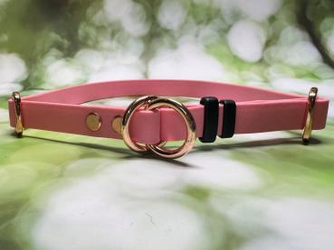 Mitwachsendes Halsband , 19 mm , 40 - 52 cm , Biothane Pastell Rosa , Hardware Roségold