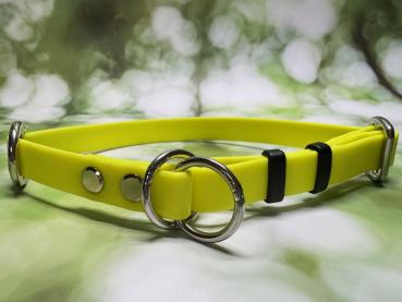 Mitwachsendes Halsband , 16 mm , 32 - 44 cm , Pawtex Neon Gelb , Hardware Silber