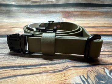 Preview: Gassigürtel mit Metallsteckschnalle und farbigem Inlay; 19 mm breit; 100 cm lang ( Bundweite 93 - 107 cm )