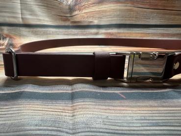 Preview: Gassigürtel mit Metallsteckschnalle und farbigem Inlay; 25 mm breit; 110 cm lang ( Bundweite 103 - 117 cm )