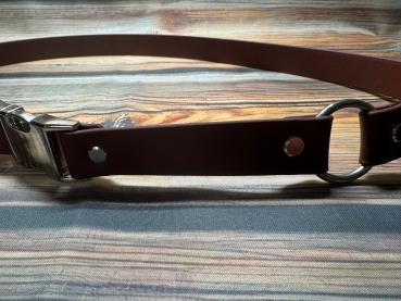 Preview: Gassigürtel mit Metallsteckschnalle und farbigem Inlay; 25 mm breit; 110 cm lang ( Bundweite 103 - 117 cm )