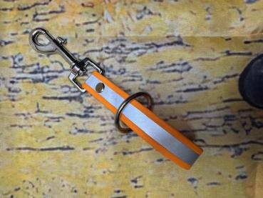 Schleppleinenhalter Peach Reflective 19mm Silberner Karabiner