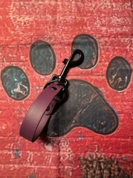 Preview: Schleppleinenhalter Aubergine 19mm Schwarzer Karabiner