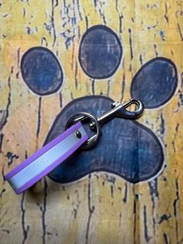 Preview: Schleppleinenhalter Amethyst Orchide Reflective 19mm Silberner Karabiner
