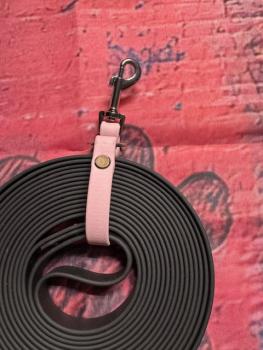 Preview: Schleppleinenhalter Pastell Rosa 13mm Silberner Karabiner