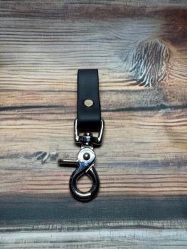 Schlaufe Schwarz 19mm vernickelter Stahl Silber Scherenkarabiner