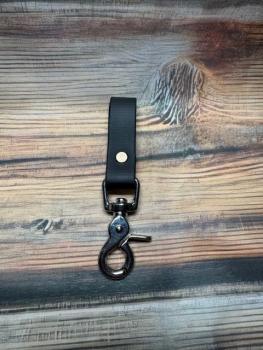 Schlaufe Schwarz 19mm vernickelter Stahl Silber Scherenkarabiner groß