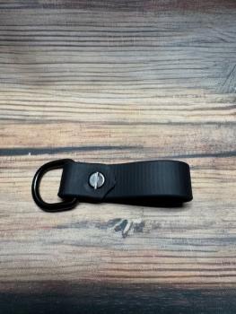 Preview: Schlaufe Schwarz 19mm vernickelter Stahl Schwarz D-Ring  groß