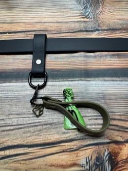 Preview: Schlaufe Schwarz 19mm vernickelter Stahl Schwarz D-Ring  groß