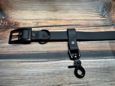 Preview: Schlaufe Schwarz 19mm vernickelter Stahl Schwarz Scherenkarabiner