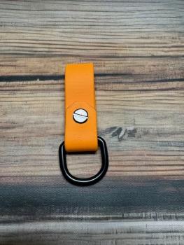 Preview: Schlaufe Peach 19mm vernickelter Stahl Schwarz D-Ring 20mm